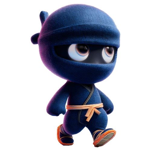 Playful Cartoon Baby Ninja Walking Happily - Kids' Premium T-Shirt