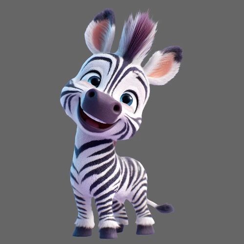 Playful 3D Baby Zebra Smiling Brightly - Kids' Premium T-Shirt