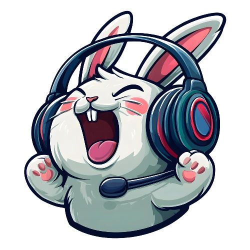 Gamer Bunny Headset Cartoon Design - Kids' Premium T-Shirt