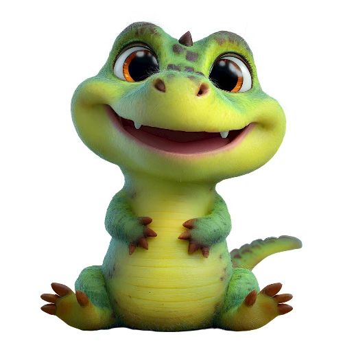 Playful Cartoon Baby Alligator - Kids' Premium T-Shirt
