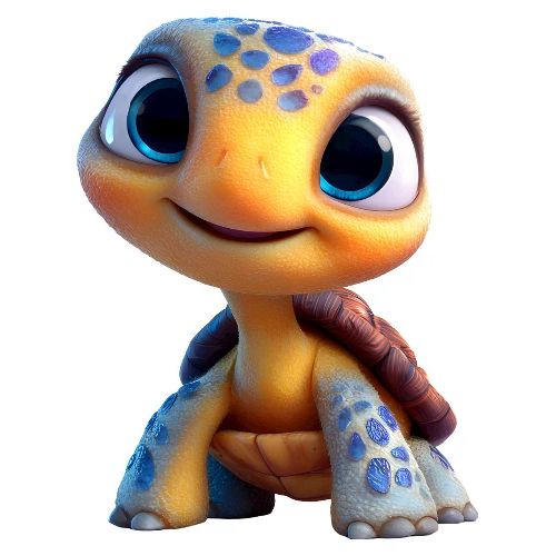 Joyful 3D Baby Turtle with Big Eyes - Kids' Premium T-Shirt
