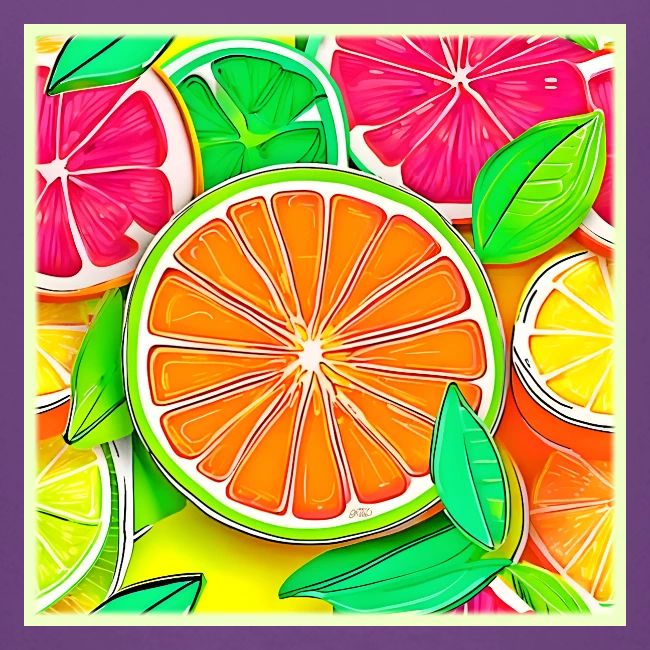 Colorful Citrus Pop Art