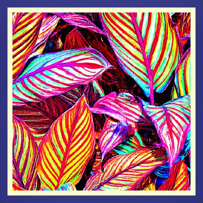 Striped Neon Leaves Design