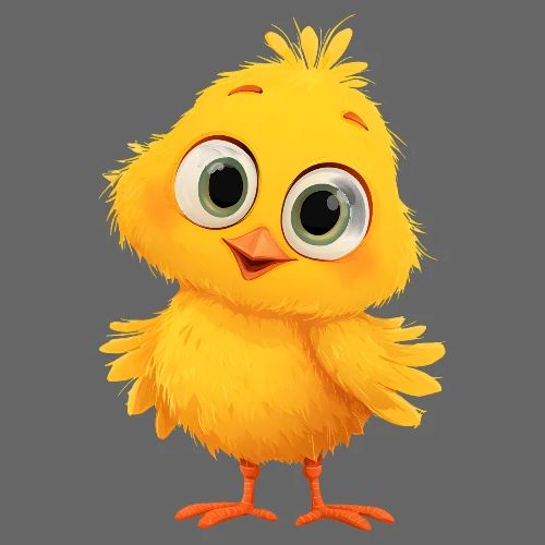 Sweet Yellow Cartoon Chick with Joyful Smile - Kids' Premium T-Shirt