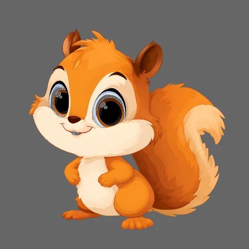 Playful Cartoon Squirrel with Big Innocent Eyes - Kids' Premium T-Shirt