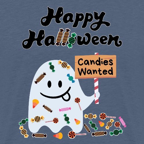 Cute Kawaii Ghost | Halloween Candies Wanted - Kids' Premium T-Shirt