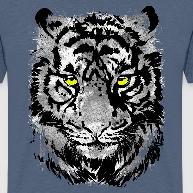 Gray Tiger Head Drawing - Black and white Tiger