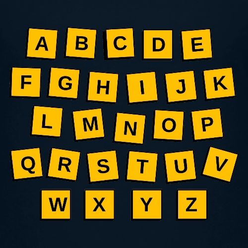 English 26 Alphabet Letters Put in Order - Kids' Premium T-Shirt
