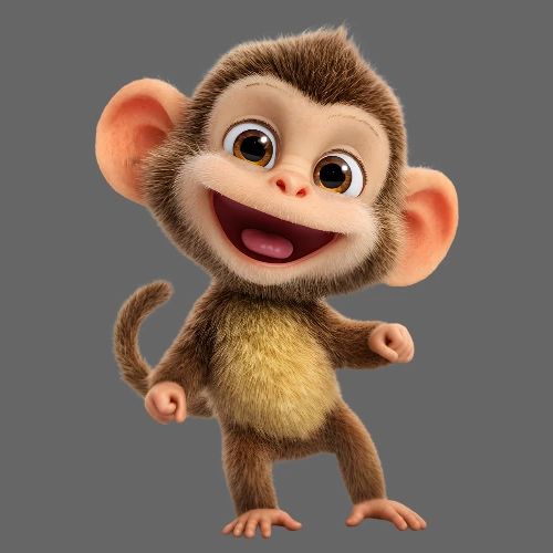 Happy Baby Monkey Standing - Kids' Premium T-Shirt