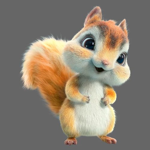 Adorable Cartoon Baby Squirrel Smiling - Kids' Premium T-Shirt