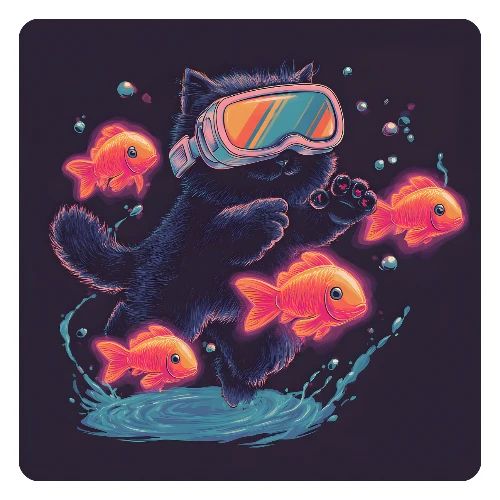 Cyber Cat Splash - Kids' Premium T-Shirt
