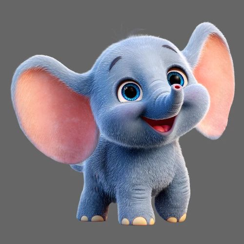 Playful Baby Elephant with Big Eyes - Kids' Premium T-Shirt