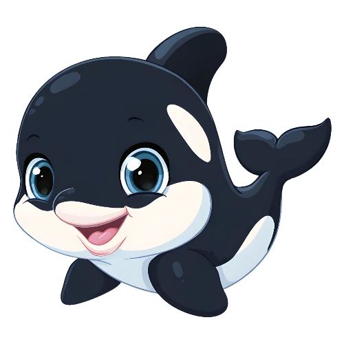 Playful Cartoon Baby Orca with Sweet Smile - Kids' Premium T-Shirt