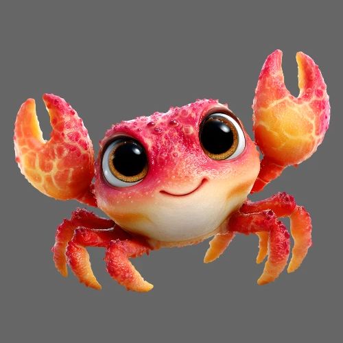 Cheerful Red Baby Crab Character - Kids' Premium T-Shirt