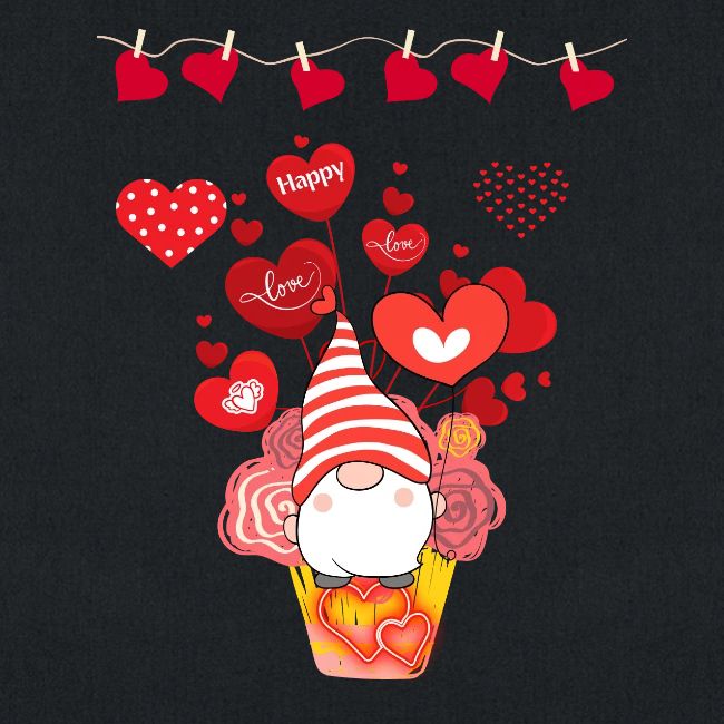 Design wrapped in love hearts, vibrating in love.
