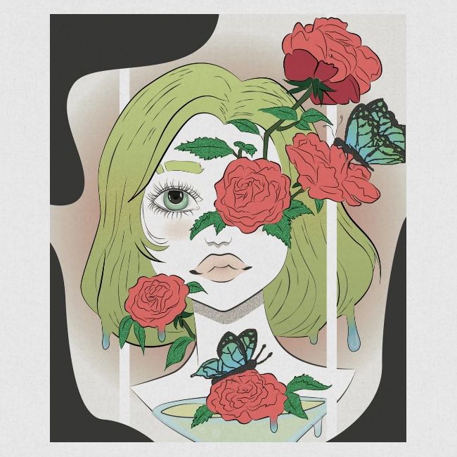 Girl with Rose Vine