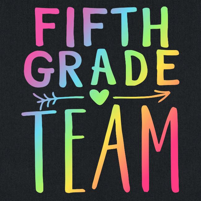 Fifth Grade Team Neon Rainbow Teacher T-Shirts