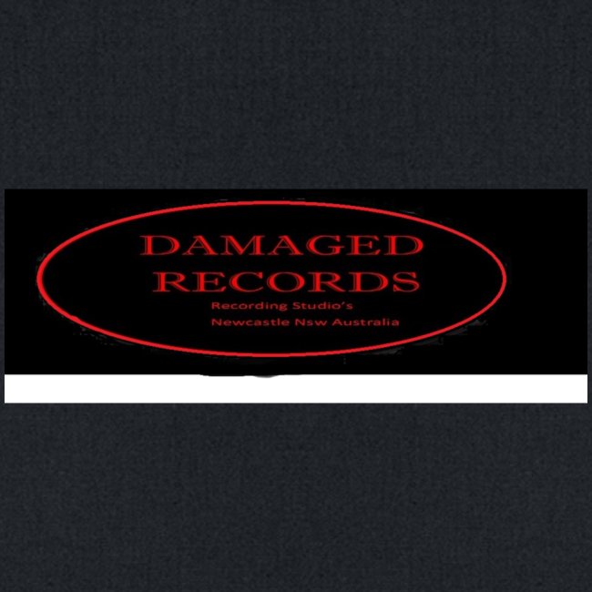 Logo de Damaged Records Black and Red Oval