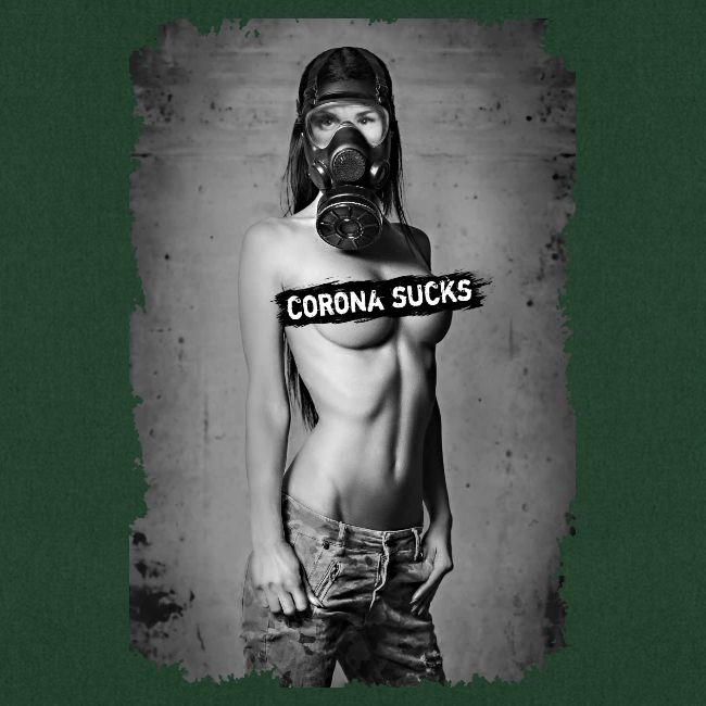 nude girl with gas mask - CORONA SUCKS