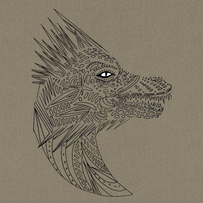 black art deco dragon head