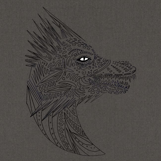 black art deco dragon head