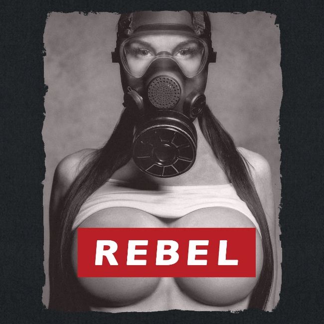 nude girl with gas mask - REBEL