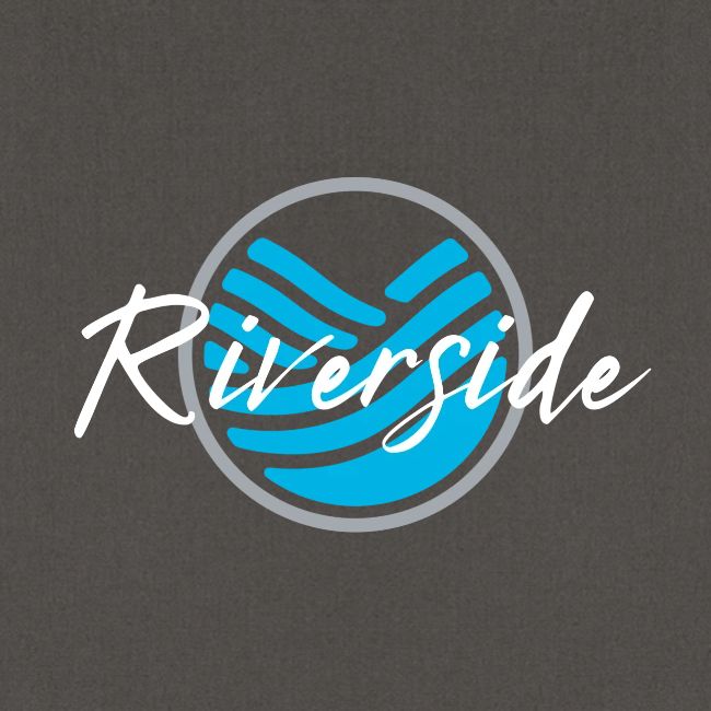 Riverside shirt logo white text