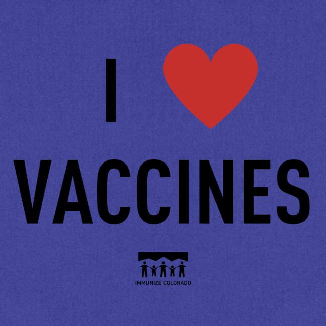 I heart vaccines black Immunize Colorado Logo