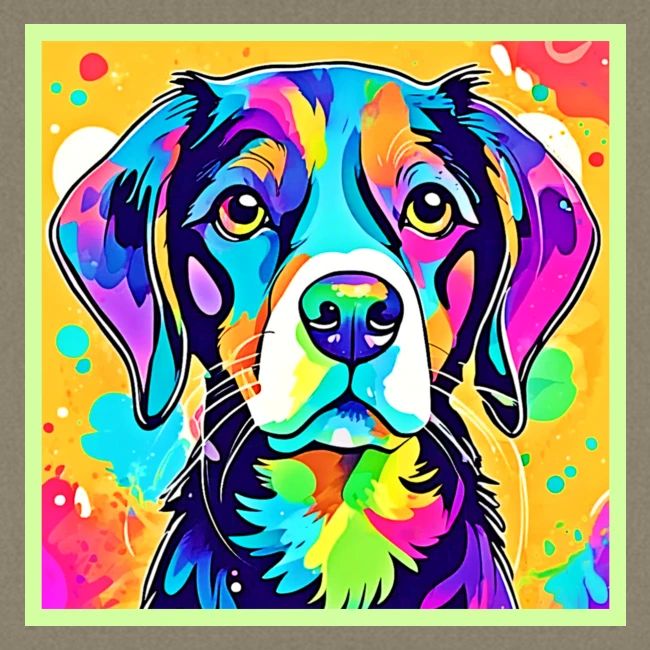 Rainbow Dog Portrait Design
