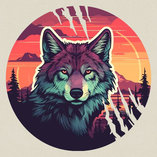 Colorful Wolf Stare