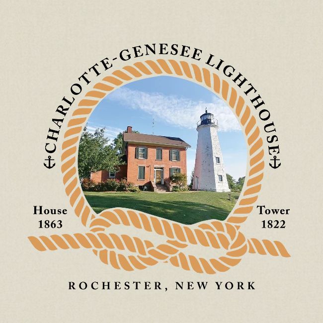 Charlotte-Genesee Lighthouse Dark Lettering