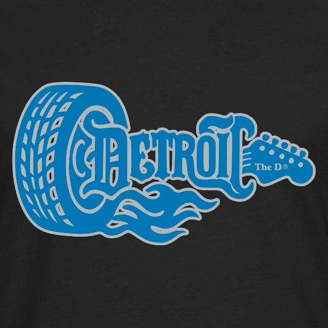 The D® - Detroit Wheel Guitar with Flames Bl Slvr