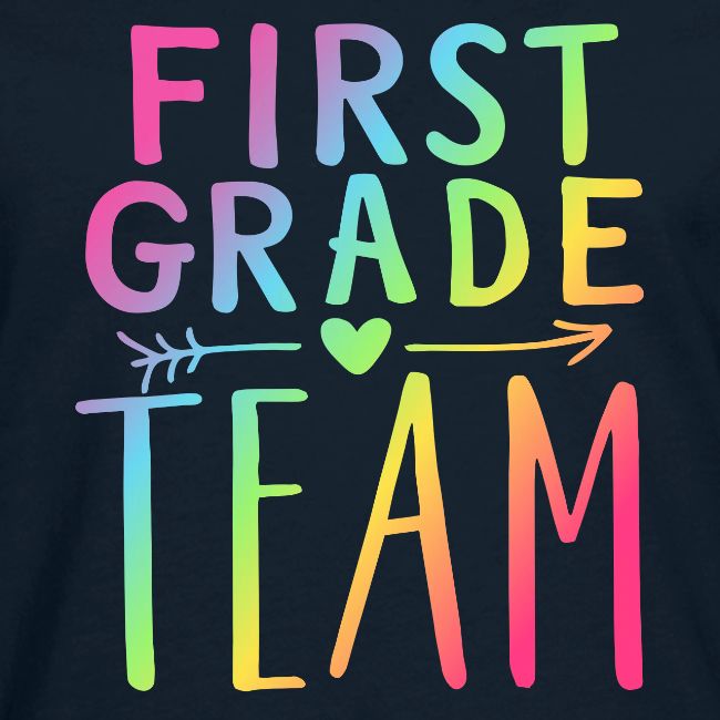 First Grade Team Neon Rainbow Teacher T-Shirts