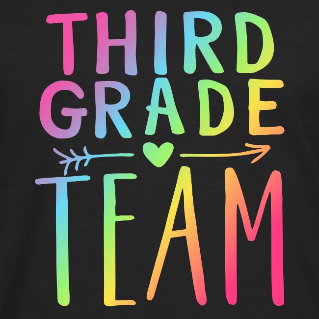 Third Grade Team Neon Rainbow Teacher T-Shirts