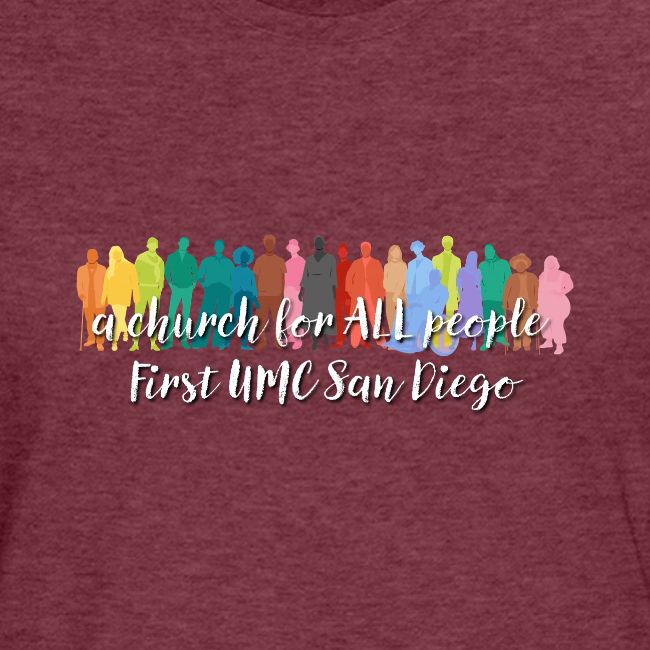 a church for all people - with colorful graphic