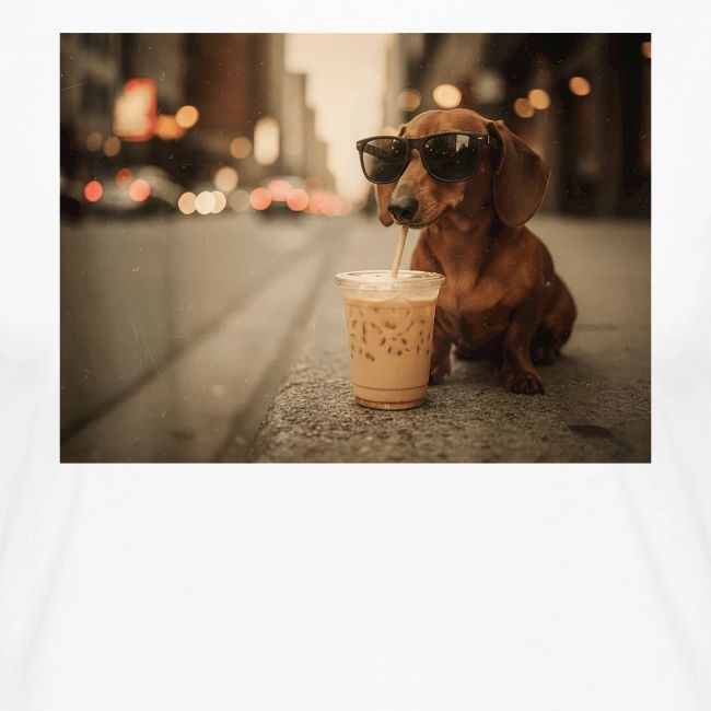 Funny Dachshund Iced Coffee Lover Tee