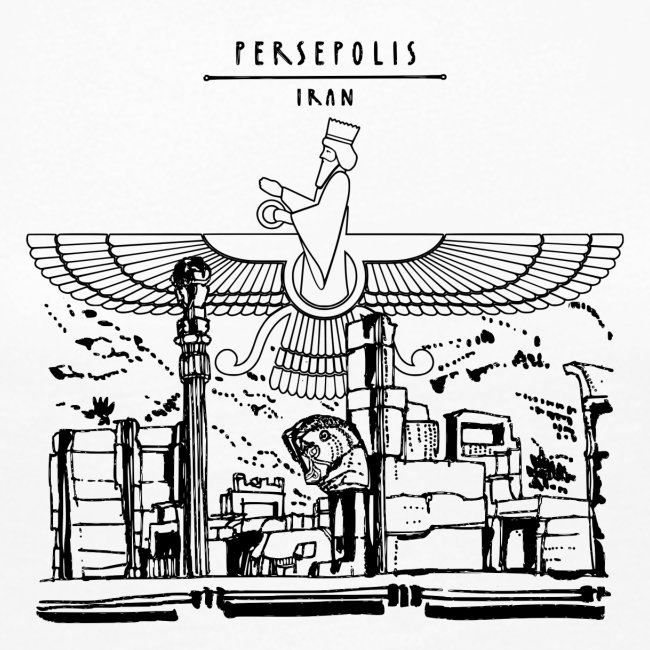 Perspolis Iran and Faravahar