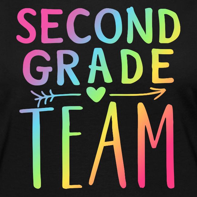 Second Grade Team Neon Rainbow Teacher T-Shirts