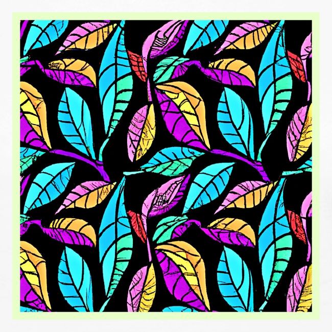 Stained Glass Leaves Design