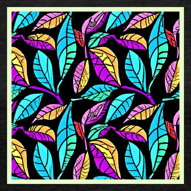 Stained Glass Leaves Design