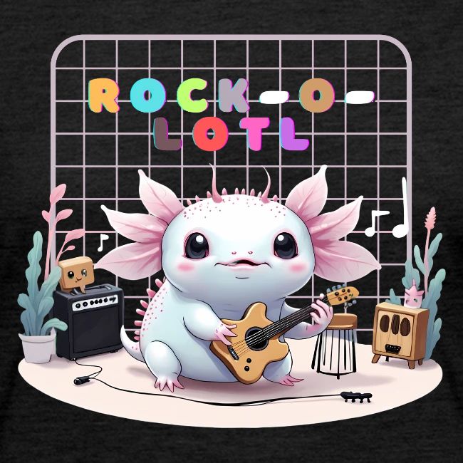 Cute Axolotl Musician: Musical Amphibian Creature
