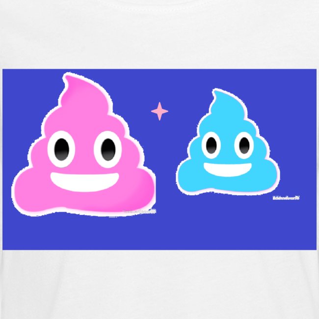 blue and pink poop