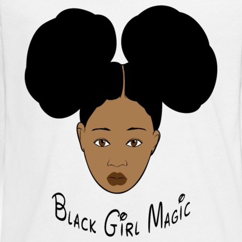 Black Girl Magic Afro Puffs - Kids' Premium Long Sleeve T-Shirt