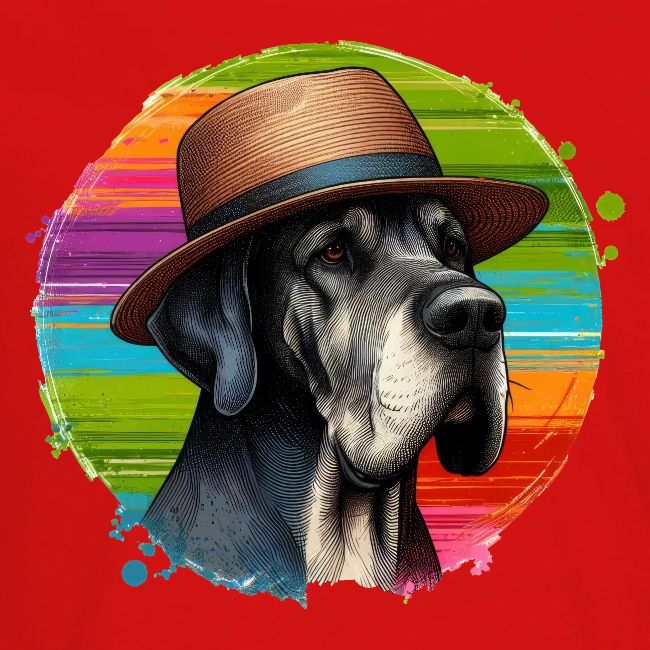 Great Dane Wearing a Hat Art