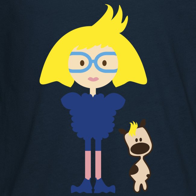 Blondie Girl With Her Blue Eyeglasses