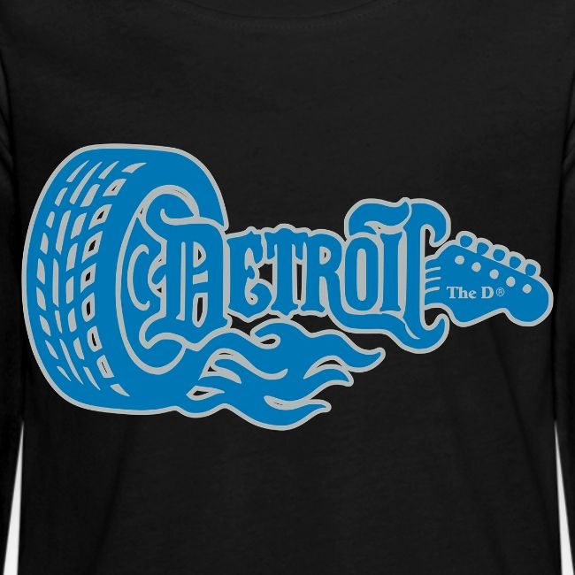 The D® - Detroit Wheel Guitar with Flames Bl Slvr
