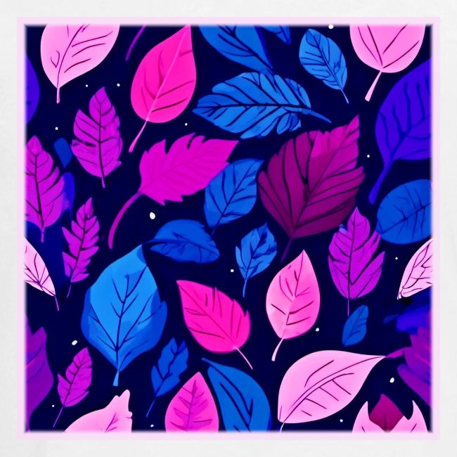 Dark Blue & Purple Leaf Art