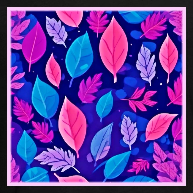 Whimsical Cartoon Leaves: Purple & Pink