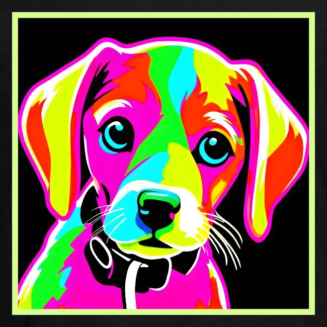 Neon Puppy Pop Art