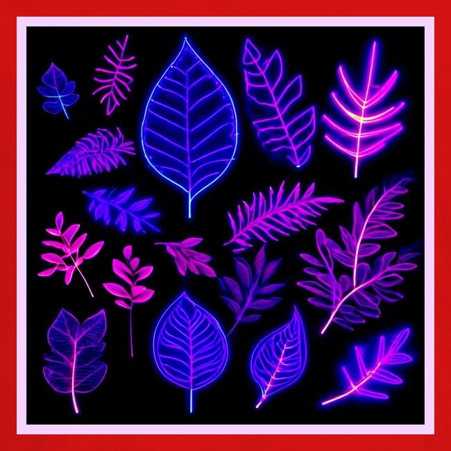 Neon Leaves in Pink and Purple Hues